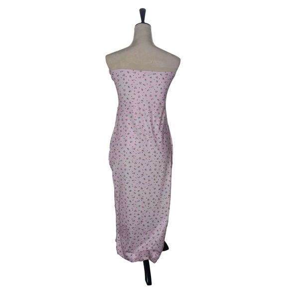 SHEIN MOD Summer Going Out Pink Floral Print Tube Bodycon Dress - Picture 4 of 5